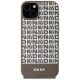 DKNY dėklas iPhone 15 telefonui Leather Printed Pattern MagSafe, rudas
