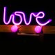 Forever Light LED Neon LOVE, Pink (Battery + USB)