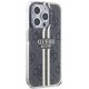 Guess IML 4G Gold Stripe dėklas, skirtas iPhone 15 Pro, juodas