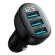 Automobilinis įkroviklis Joyroom JR-CCD03 su ekranu, 3x USB-A, juodas