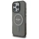 Guess iPhone 16 Pro dėklas IML Glitter Circle MagSafe, juodas