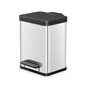 Šiukšliadėžė su pedalu Hailo Öko Uno Plus M, 17 l, sidabrinė / juoda
