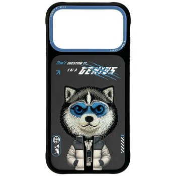 "Nimmy Cool&Cute 2.0 Wolf" dėklas, skirtas iPhone 17 Pro Max, juodas
