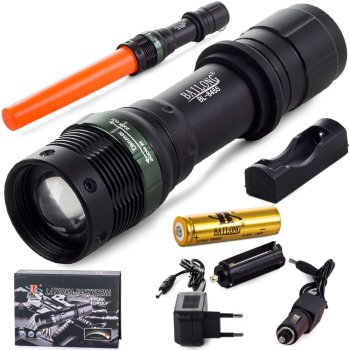 Bailong tactical flashlight with CREE XM-L T6 LED, zoom, model 8455