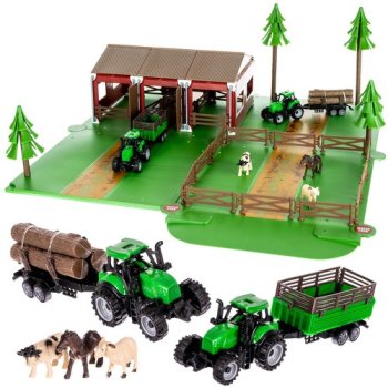 Kruzzel 00022404 Farm Playset with Animals and Tractors, 102 Pieces