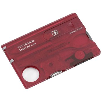 Daugiafunkcė kortelė Victorinox SwissCard Lite 0.73 00.T, raudona (skaidri)