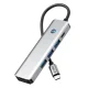 Tech-Protect HB01 5in1 USB-C šakotuvas, HDMI 4K 60Hz, PD 100W, USB 3.0, pilkas