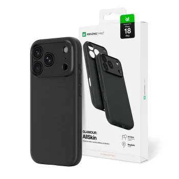 AmazingThing Glamour AllSkin dėklas iPhone 18 Pro su kameros apsauga ir MagSafe, juodas