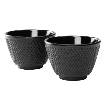 Ketaus arbatos puodeliai Bredemeijer Jang G004Z, 2 vnt., 78x53 mm, juodi