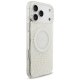 Guess IML Flowers Electro Pearl Strap MagSafe Case for iPhone 17 Pro Max, White