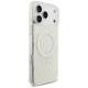 Guess IML Flowers Electro Pearl Strap MagSafe dėklas iPhone 17 Pro Max, baltas