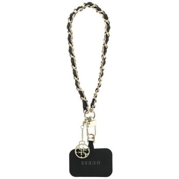 Guess Universal Hand Strap Saffiano Chain 4G Charm riešo dirželis, juodas