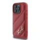 Karl Lagerfeld Quilted Signature dėklas, skirtas iPhone 16 Pro Max, raudonas