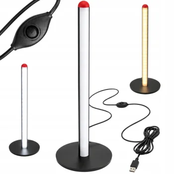 LED pastatomas šviestuvas 50 cm, 3 šviesos spalvos, pritemdomas, juodas