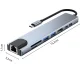 USB-C šakotuvas 8-in-1 (HDMI 4K, RJ45, SD/TF, USB 3.0, 100W PD)