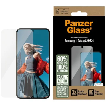 Apsauginis stiklas PanzerGlass Ultra-Wide Fit, skirtas Samsung Galaxy S24 / S25