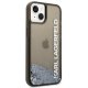 Karl Lagerfeld Liquid Glitter Elong dėklas, skirtas iPhone 14, juodas