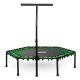 Neo-Sport 1103 šešiakampis fitneso batutas su rankena, 127 cm, žalias