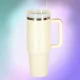 Thermal Mug with Straw and Handle, 1200ml, Cream