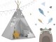 Nukido Tepee vaikiška palapinė su apšvietimu 108955, pilka