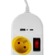 Maclean MCE508 W ilgintuvas-rozetė, 4 lizdai, USB-A/C, 1.5m, baltas