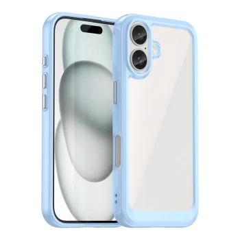 Outer Space Case telefono dėklas su geliniu rėmeliu iPhone 16, mėlynas
