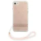Guess iPhone SE 2022 / SE 2020 / 7 / 8 Case 4G Print Strap Pink