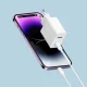 Cuktech A19 30W USB-A ir USB-C sieninis įkroviklis baltas