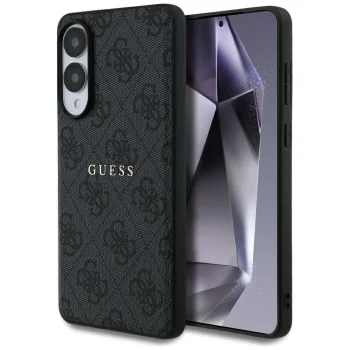 Guess dėklas Samsung Galaxy S25 Edge telefonui 4G Ring Classic Logo MagSafe, juodas