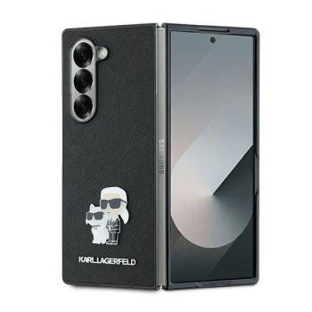 Karl Lagerfeld Saffiano dėklas, skirtas Samsung Galaxy Z Fold 6, juodas