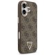 Guess dėklas iPhone 17 telefonui MagSafe 4G PU Leather Triangle Logo, juodas