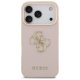 Guess dėklas iPhone 17 Pro modeliams Grained Big 4G & Classic Logo, rožinis