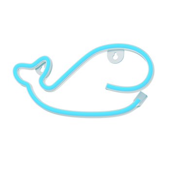 Whale LED Neon Sign Forever Light FLNE19, USB and Battery Powered, blue