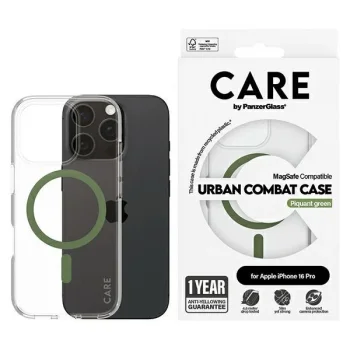 PanzerGlass CARE Flagship dėklas iPhone 16 Pro telefonui, žalias (MagSafe)