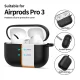 Ausinių dėklas Tech-Protect Silicone Hook, skirtas AirPods Pro 3, juodas