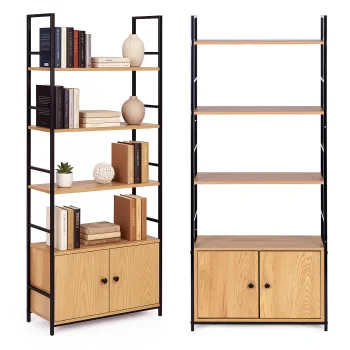 ModernHome industrinė knygų lentyna su spintele 143331