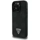Guess Grained Hot Stamp Peony Triangle Logo MagSafe dėklas iPhone 16 Pro Max, juodas