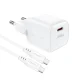 Acefast A73 Mini PD 20W GaN įkroviklis + USB-C laidas, baltas