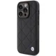 BMW Leather Quilted dėklas telefonui iPhone 15 Pro Max 6.7\", juodas
