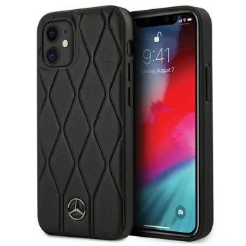 Mercedes-Benz Wave Line dėklas iPhone 12 mini telefonui, juodas