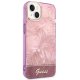 Guess Jungle Collection dėklas, skirtas iPhone 14 Plus, rožinis