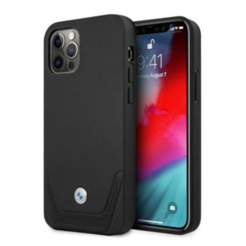 BMW dėklas iPhone 12 Pro Max telefonui, Perforate, juodas