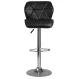 Sofotel Castel Adjustable Quilted Bar Stool with Back, black