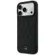 Mercedes Leather with Crossed Lines MagSafe dėklas iPhone 17 Pro, juodas