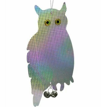 Bird Repellent Sitting Owl with Bells