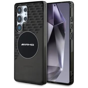 AMG Transparent Rhombs MagSafe dėklas Samsung Galaxy S25 Ultra, juodas