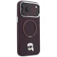 Karl Lagerfeld dėklas iPhone 18 Pro / 17 Pro su Ring Stand 360 MagSafe, bordo