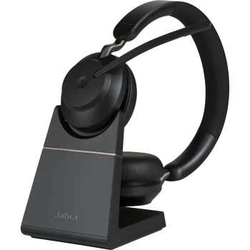 Belaidės ausinės Jabra Evolve2 65 MS Stereo su įkrovimo stovu, juodos
