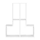 ModernHome modulinė geometrinė lentyna su 4 lentynėlėmis, balta