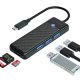 Orico PAPW3AT-C3 USB-C Hub with 3x USB-A 3.0 and Card Reader, 0.15m, Black